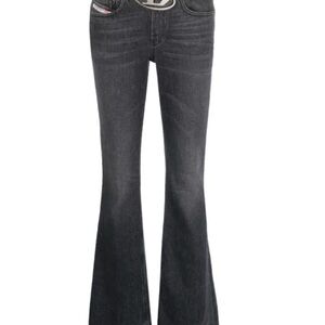Diesel Dark Gray Flared Wide-Leg Jeans